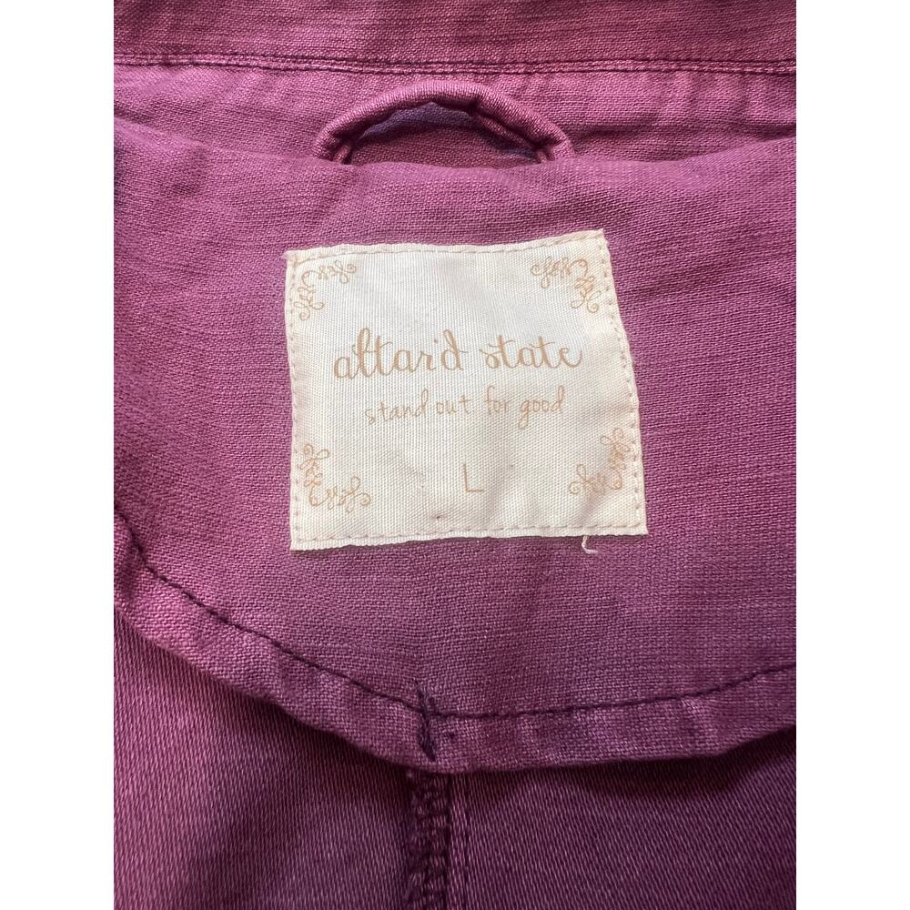 Altar'd State Raw Hem Peplum Rose Color Barbicore Button Jacket Women's Size L - Picture 5 of 10